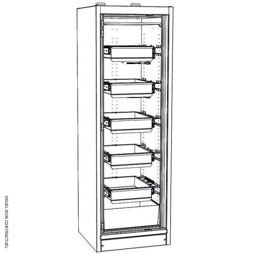 Armoire anti-feu PROline 6/20 F90, 1 porte droite orange, 5 tiroirs - CEMO - Image 2