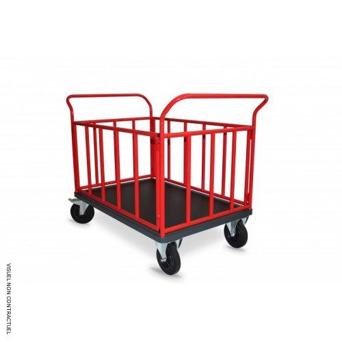 Chariot 2 dossiers + 2 ridelles tubulaire 650kg - PLANORGA - Image 1