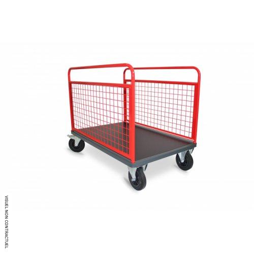 Chariot 2 ridelles grillagé 650kg - Image 1