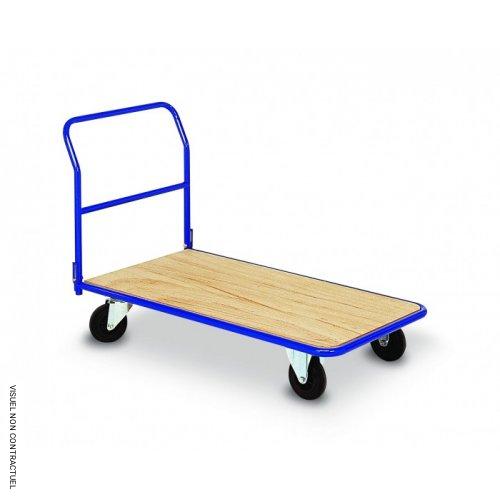 Chariot à dossier rabattable plateau bois 250kg - PLANORGA - Image 1