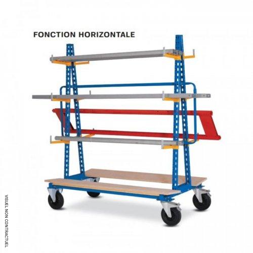 Chariots râtelier Horizontale simple face 500 kg - PLANORGA - Image 1
