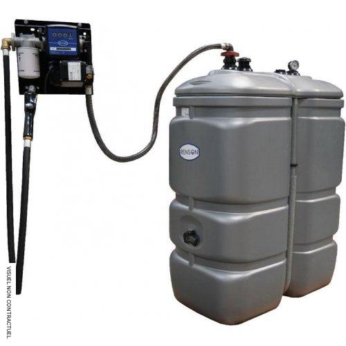 Cuve stockage fuel 1 000 litres en PEHD avec pompe 50 l/min - RENSON - Image 1
