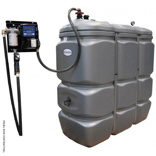 Cuve stockage fuel 1 500 litres en PEHD avec pompe 50 l/min - RENSON - Image 1