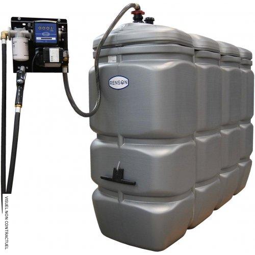 Cuve stockage fuel 2 000 litres en PEHD avec pompe 50 l/min - RENSON - Image 1