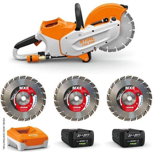 Découpeuse à batterie TSA 230 avec 3 disques diamants MXE Ø 230 mm + 2 batteries et 1 chargeur - STIHL - Image 1