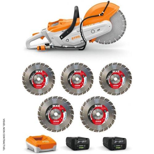Découpeuse à batterie TSA 300 avec 5 disques diamants MXE Ø 300 mm + 2 batteries et 1 chargeur - STIHL - Image 1