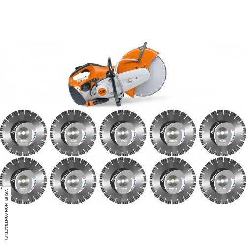 Découpeuse thermique TS 420 avec 10 disques diamants LM88 Ø 350 mm - STIHL - Image 1