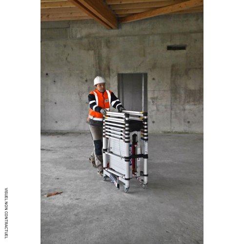 Échafaudage roulant aluminium télescopique TELETOWER 2 - Hauteur de travail&nbsp;: 3,1 à 4 m - DUARIB - Image 3