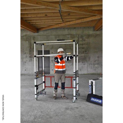 Échafaudage roulant aluminium télescopique TELETOWER 2 - Hauteur de travail&nbsp;: 3,1 à 4 m - DUARIB - Image 4