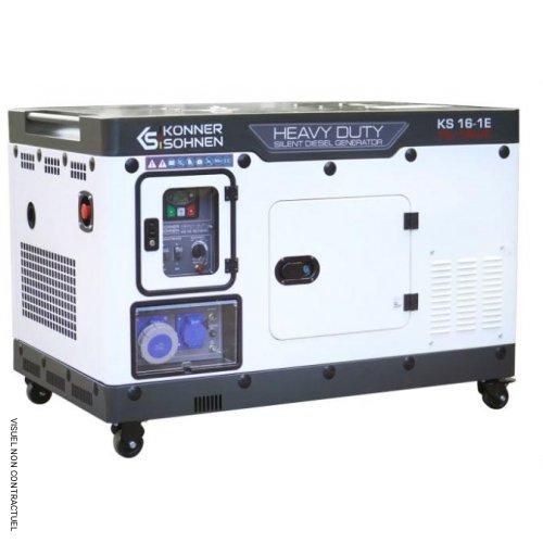 Groupe électrogène résidentiel et commercial 16 kVA insonorisé AVR KS 16-1E - KÖNNER & SÖHNEN - Image 1