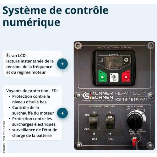 Groupe électrogène résidentiel et commercial 16 kVA insonorisé AVR KS 16-1E - KÖNNER & SÖHNEN - Image 4