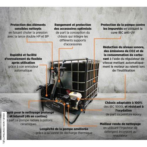 Nettoyeur haute pression BOOSTIBC thermique débit 15 l/min avec enrouleur - Flexible 20 m - RENSON - Image 5