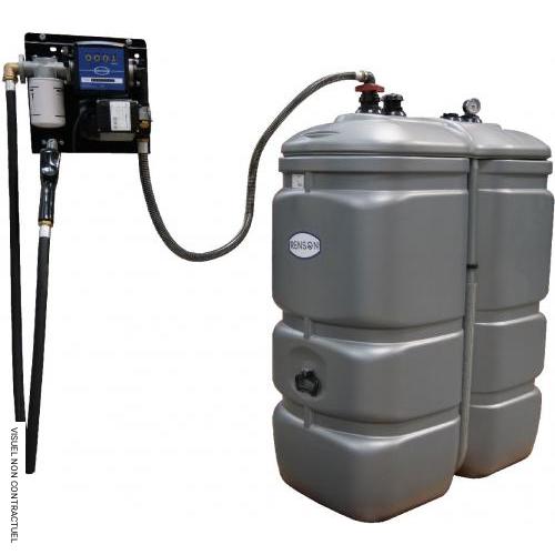 Cuve stockage fuel 750 litres en PEHD avec pompe 50 l/min - RENSON - Image 1