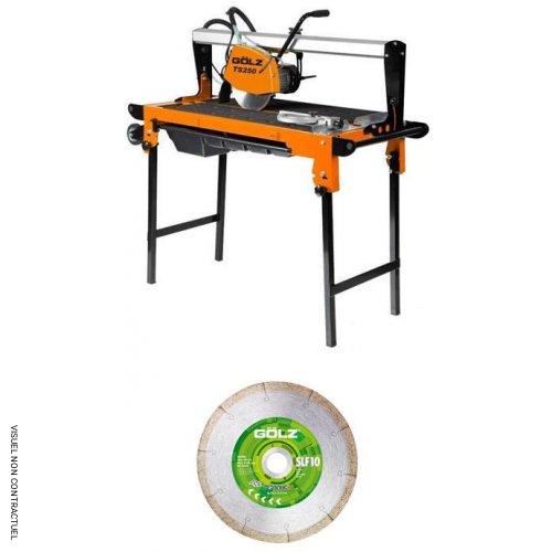 Scie de carreleur professionnelle TS250 + Disque Ø 250 mm - GOLZ - Image 1