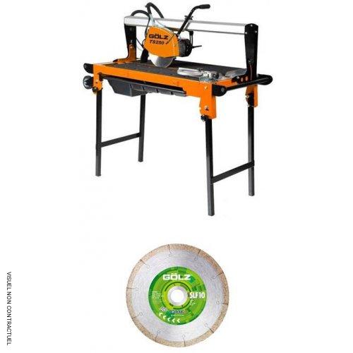 Scie de carreleur professionnelle TS250 XXL + Disque Ø 250 mm - GOLZ - Image 1
