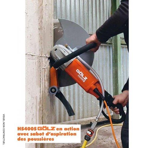 Scie électrique circulaire HS400S coupe sous arrosage ou à sec + 1 disque TS40GX Ø 400 mm - GOLZ - Image 2