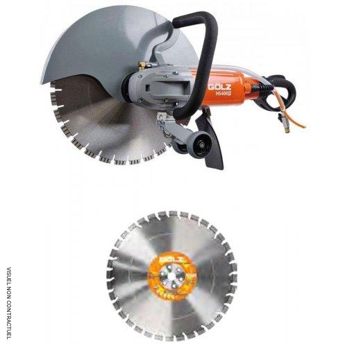 Scie électrique circulaire pour coupe à ras de mur HS400F coupe sous arrosage + 1 disque TS40GX Ø 400 mm - GOLZ - Image 1