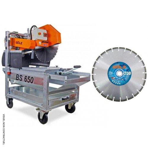 Scie électrique triphasée de maçon BS650 + 1 disque BS30 Ø 650 mm - GOLZ - Image 1