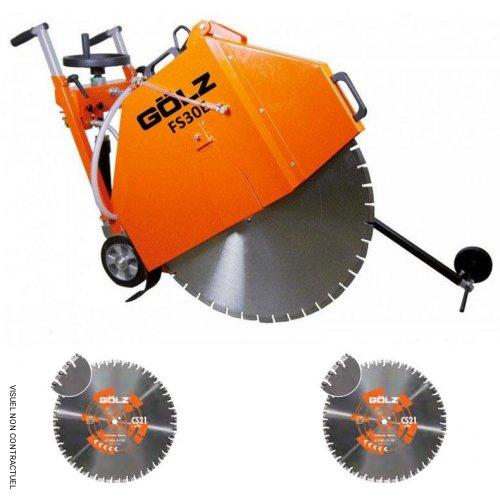 Scie à sol triphasée FS30E 7,5 kW + 1 disque CS21 Ø 600 mm et 1 disque CS21 Ø 800 mm - GOLZ - Image 1