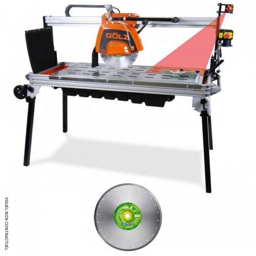 Scie sur table GS350A à pont grande longueur en aluminium avec indicateur laser + 1 disque SG08 Ø 350 mm - GOLZ - Image 1