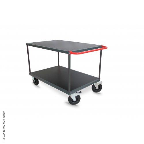 Servantes 2 plateaux Bois + caoutchouc antidérapant 50 Kg - PLANORGA - Image 1