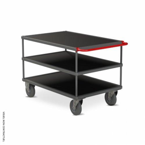 Servantes 3 plateaux tôlés 500 Kg ou 650 Kg - PLANORGA - Image 1