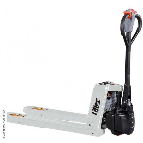 Transpalette électrique EY20L avec batterie et chargeur - Roues stabilisatrices - Fourches 1 150 x 550 mm - PRAMAC - Image 1