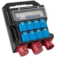 Boîtier de Distribution Electrique - 8 x Schuko 230 V + 1 x CEE 400 V - HEATCOM