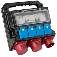 Boîtier de Distribution Electrique - 4 x Schuko 230 V + 1 x CEE 400 V - HEATCOM