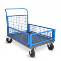 Chariot 1 dossier + 3 demi ridelles grillagé 500kg - PLANORGA