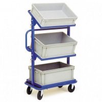 Chariot à supports inclinables avec bacs - MANUEST