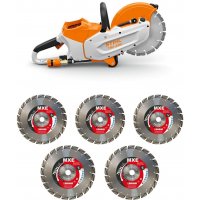 Découpeuse à batterie TSA 230 avec 5 disques diamants MXE Ø 230 mm - STIHL