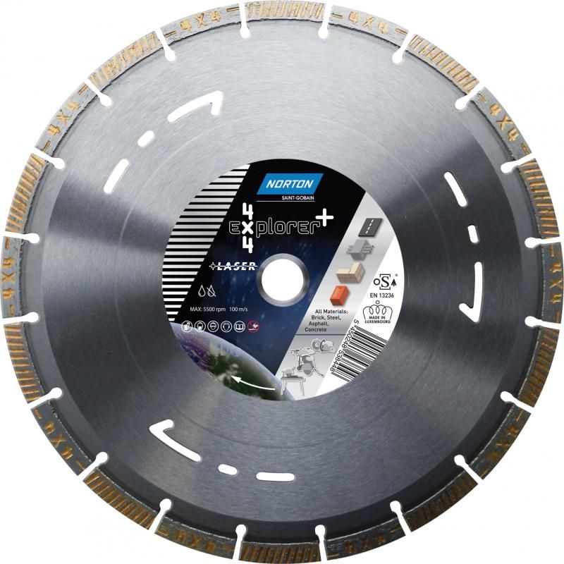 Disque Diamant Norton 230mm 4X4 Explorer - Découpe Béton, Ciment, Métaux - Neuf