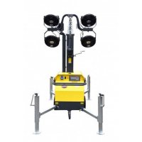 Lumière de chantier essence à mât rotatif Maxi Light Plug-in Led Go Hybrid - Hauteur 8 m - PACLITE