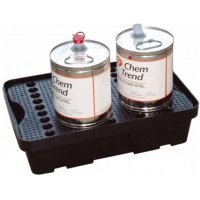 Plateau de rétention 20 litres en PE avec caillebotis amovible PE - CEMO