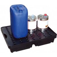 Plateau de rétention 40 litres en PE avec caillebotis amovible PE - CEMO