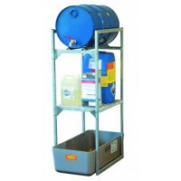 Rayonnage 120 avec support fût et caillebotis petits récipients - Pour huiles, lubrifiants - CEMO