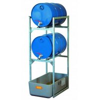 Rayonnage 120 avec supports fût pour fûts 2 x 60 litres - Pour huiles, lubrifiants - CEMO