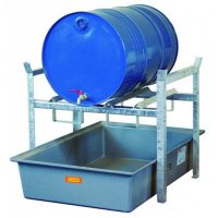 Rayonnage 400 pour 2 fûts de 60 litres ou 1 fût de 220 litres - Pour huiles, lubrifiants - CEMO