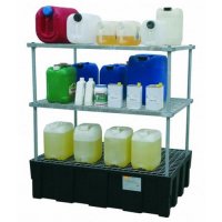 Rayonnage EURO-PE 3 niveaux - Pour huiles, fioul, gasoil, produits chimiques - CEMO