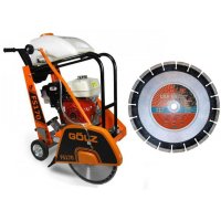 Scie à sol FS170 moteur thermique HONDA GX390 + 1 disque mixte LBA60 Ø 400 mm - GOLZ