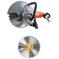Scie électrique circulaire pour coupe à ras de mur HS400F coupe sous arrosage + 1 disque TS40GX Ø 400 mm - GOLZ