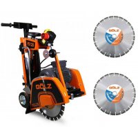 Scie à sol électrique FS125E avec moteur triphasé 3 kW + 2 disques CT30 Ø 350 mm - GOLZ