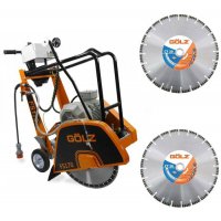 Scie à sol électrique FS170E avec moteur triphasé 5,5 kW + 2 disques CT30 Ø 500 mm - GOLZ